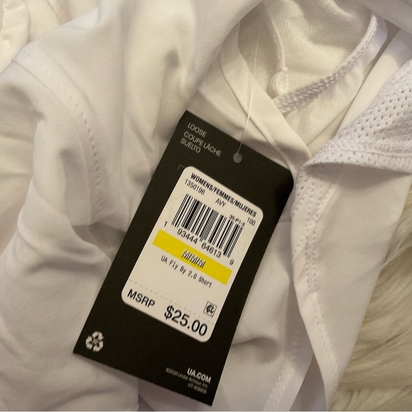 Under Armour UA Fly-By 2.0 Shorts - NWT - Medium - White / Reflective - Picture 10 of 12